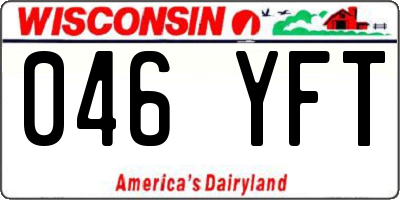 WI license plate 046YFT