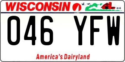 WI license plate 046YFW