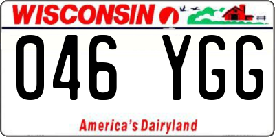 WI license plate 046YGG