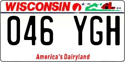 WI license plate 046YGH