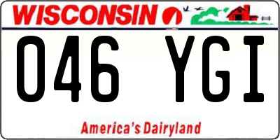 WI license plate 046YGI