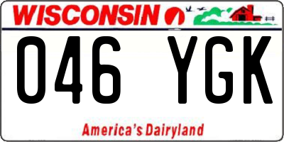 WI license plate 046YGK