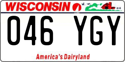 WI license plate 046YGY