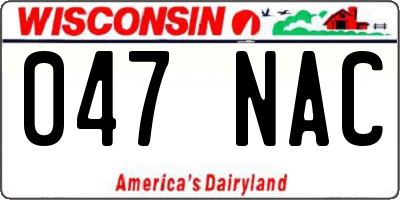 WI license plate 047NAC