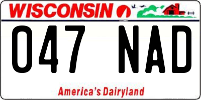 WI license plate 047NAD