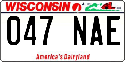 WI license plate 047NAE