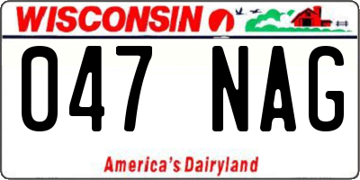 WI license plate 047NAG