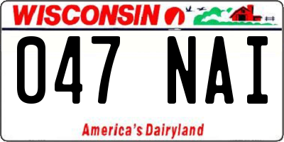 WI license plate 047NAI