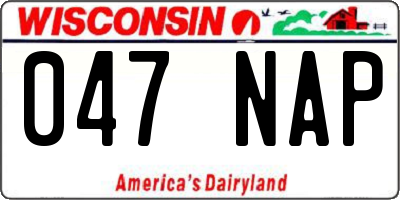 WI license plate 047NAP