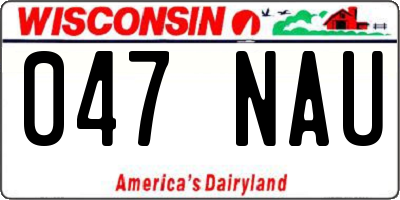 WI license plate 047NAU