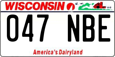 WI license plate 047NBE