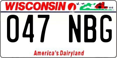 WI license plate 047NBG