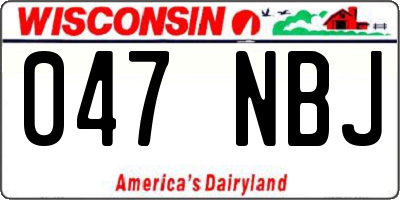 WI license plate 047NBJ