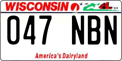 WI license plate 047NBN