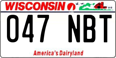 WI license plate 047NBT