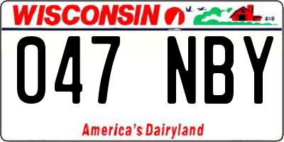 WI license plate 047NBY