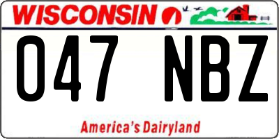 WI license plate 047NBZ
