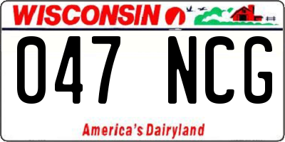 WI license plate 047NCG