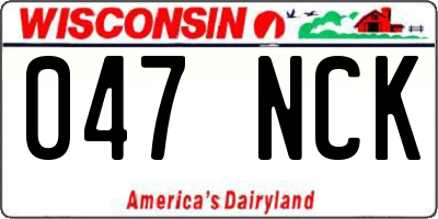 WI license plate 047NCK