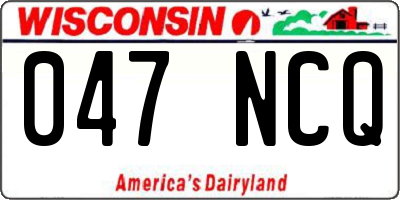 WI license plate 047NCQ