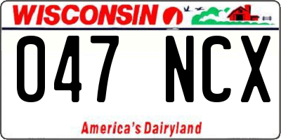 WI license plate 047NCX