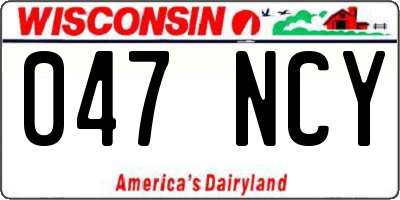 WI license plate 047NCY