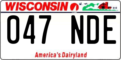 WI license plate 047NDE