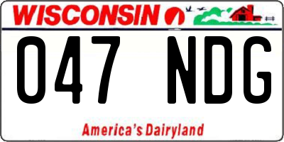 WI license plate 047NDG