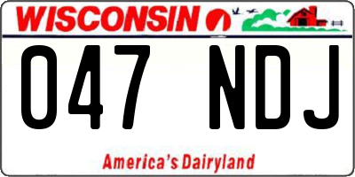 WI license plate 047NDJ