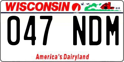 WI license plate 047NDM