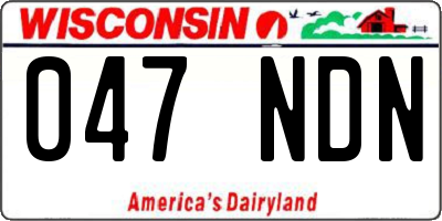 WI license plate 047NDN