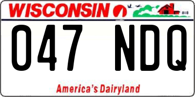 WI license plate 047NDQ