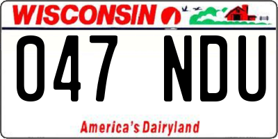 WI license plate 047NDU