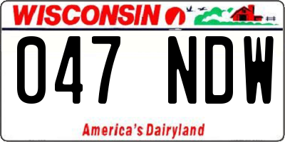 WI license plate 047NDW