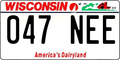 WI license plate 047NEE