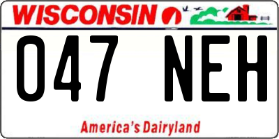 WI license plate 047NEH