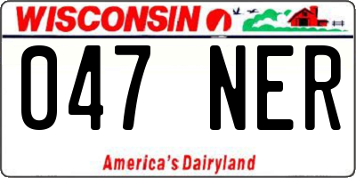 WI license plate 047NER