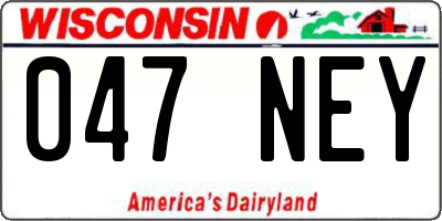 WI license plate 047NEY