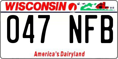 WI license plate 047NFB