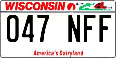 WI license plate 047NFF