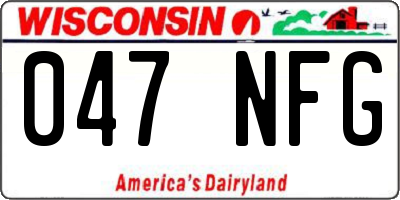 WI license plate 047NFG