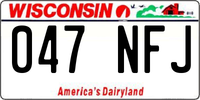 WI license plate 047NFJ