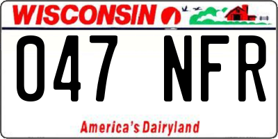 WI license plate 047NFR