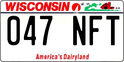 WI license plate 047NFT