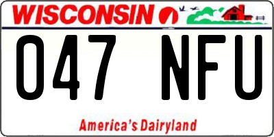 WI license plate 047NFU