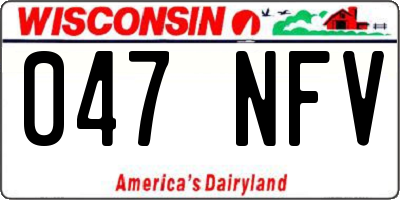 WI license plate 047NFV