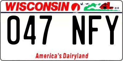 WI license plate 047NFY