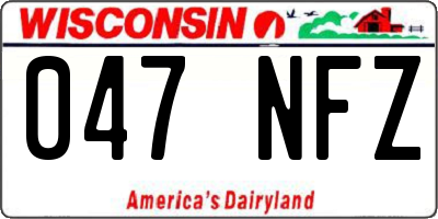 WI license plate 047NFZ