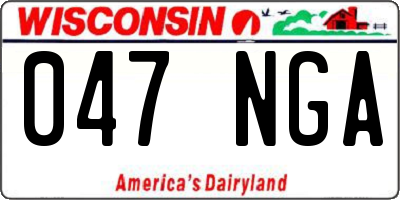 WI license plate 047NGA