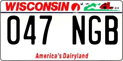 WI license plate 047NGB